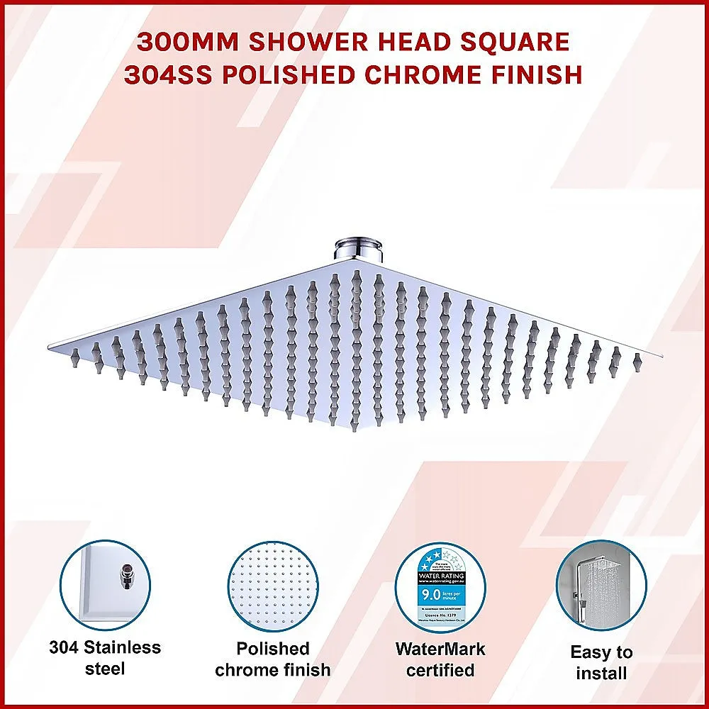 300mm Shower Head Square | 304SS Polished Chrome Finish