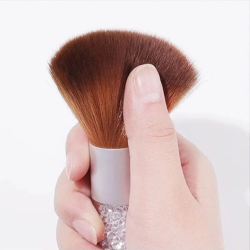 Dusting Brush Soft Hair Short Handle With Rhinestones