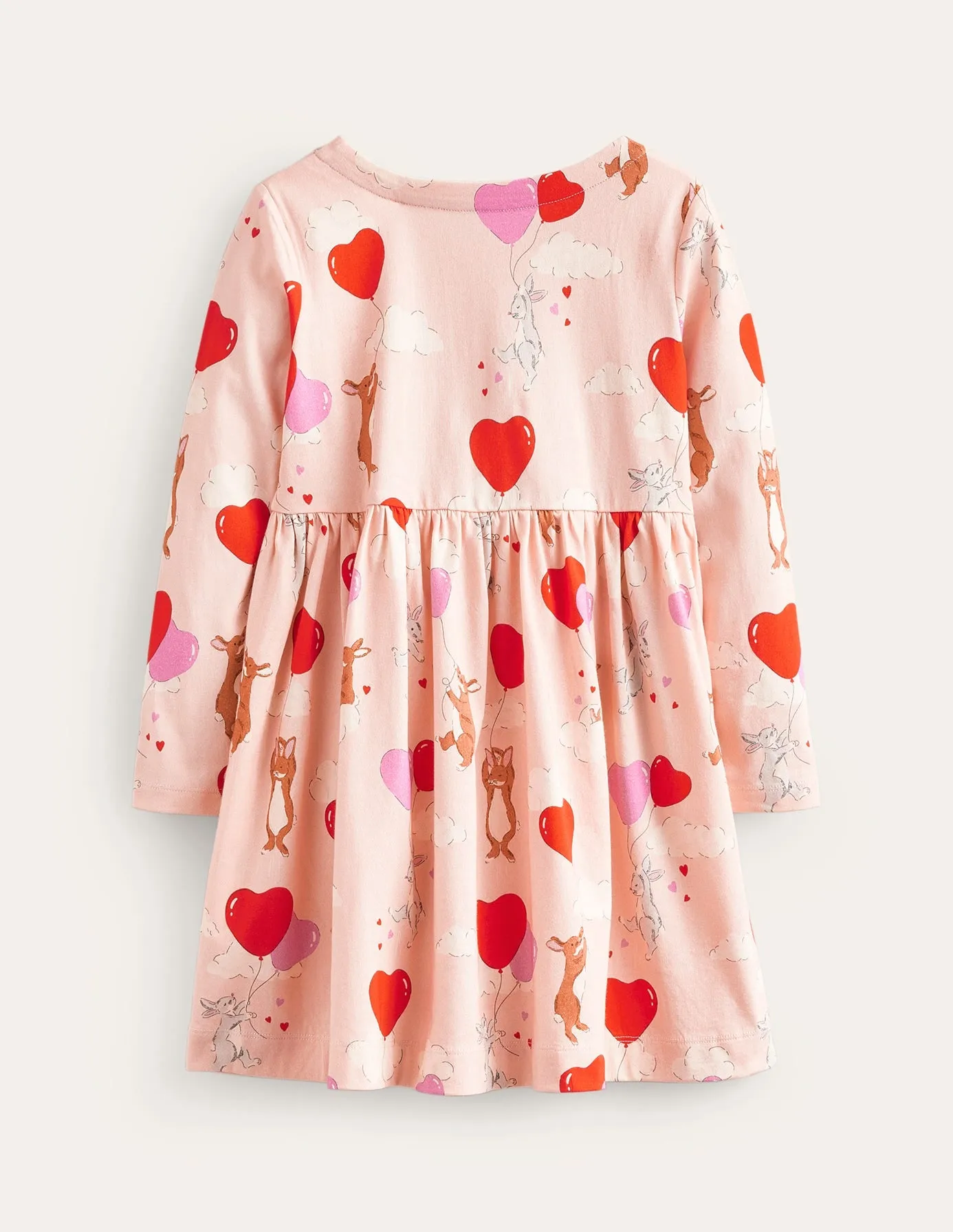 Long Sleeve Fun Jersey Dress-Ballet Pink Bunnies