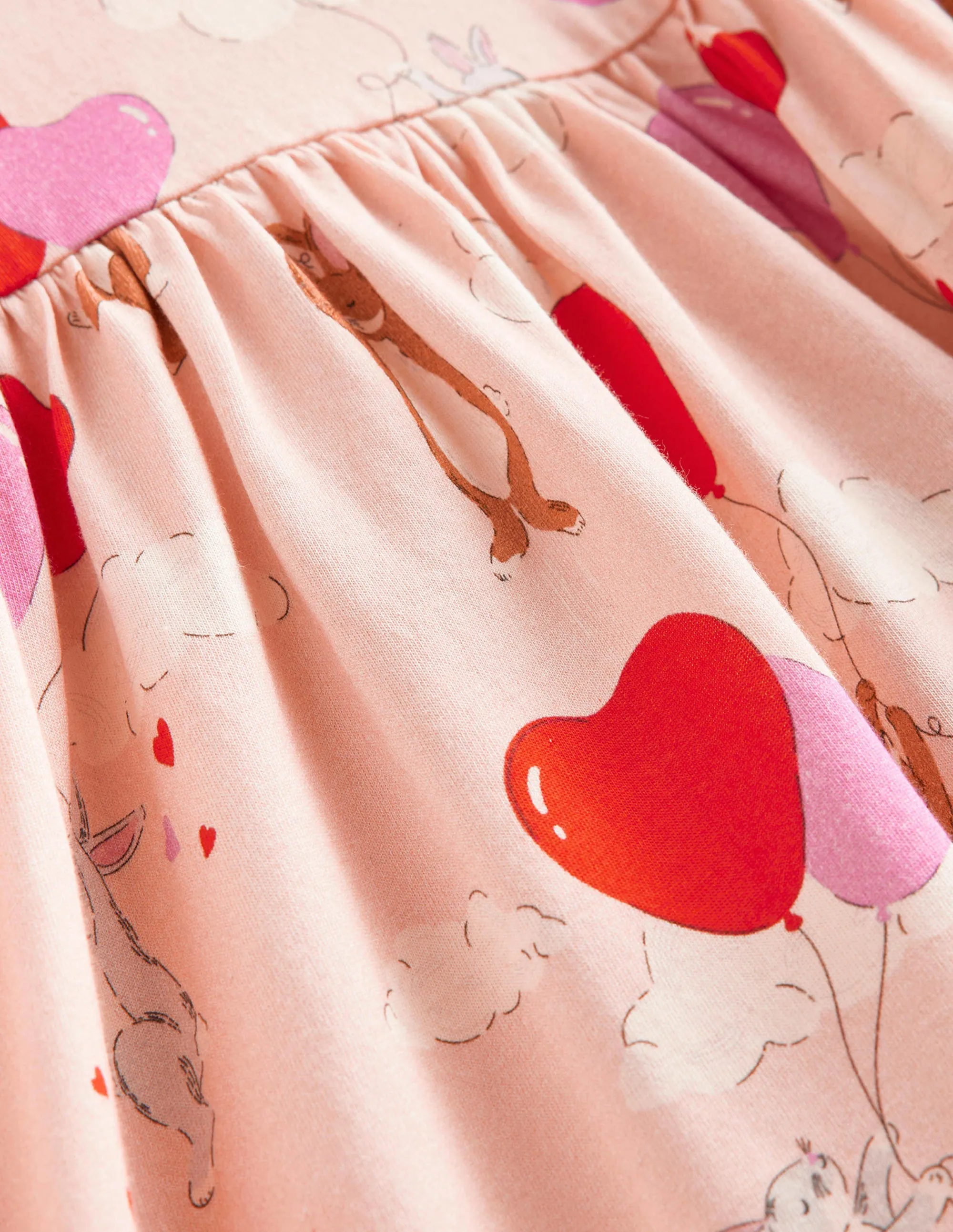 Long Sleeve Fun Jersey Dress-Ballet Pink Bunnies