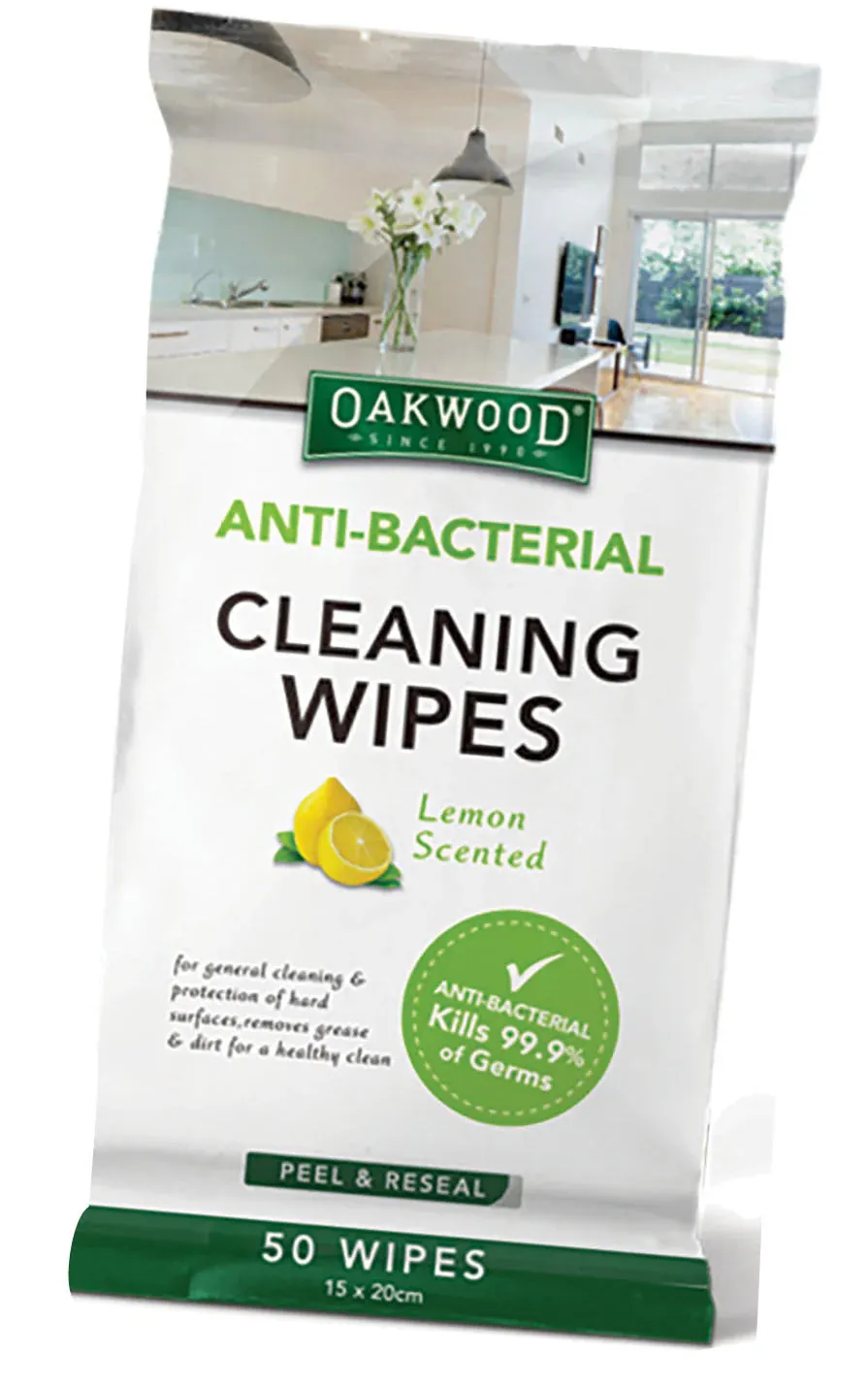 Oakwood Anti-Bacterial Cleaning Wipes