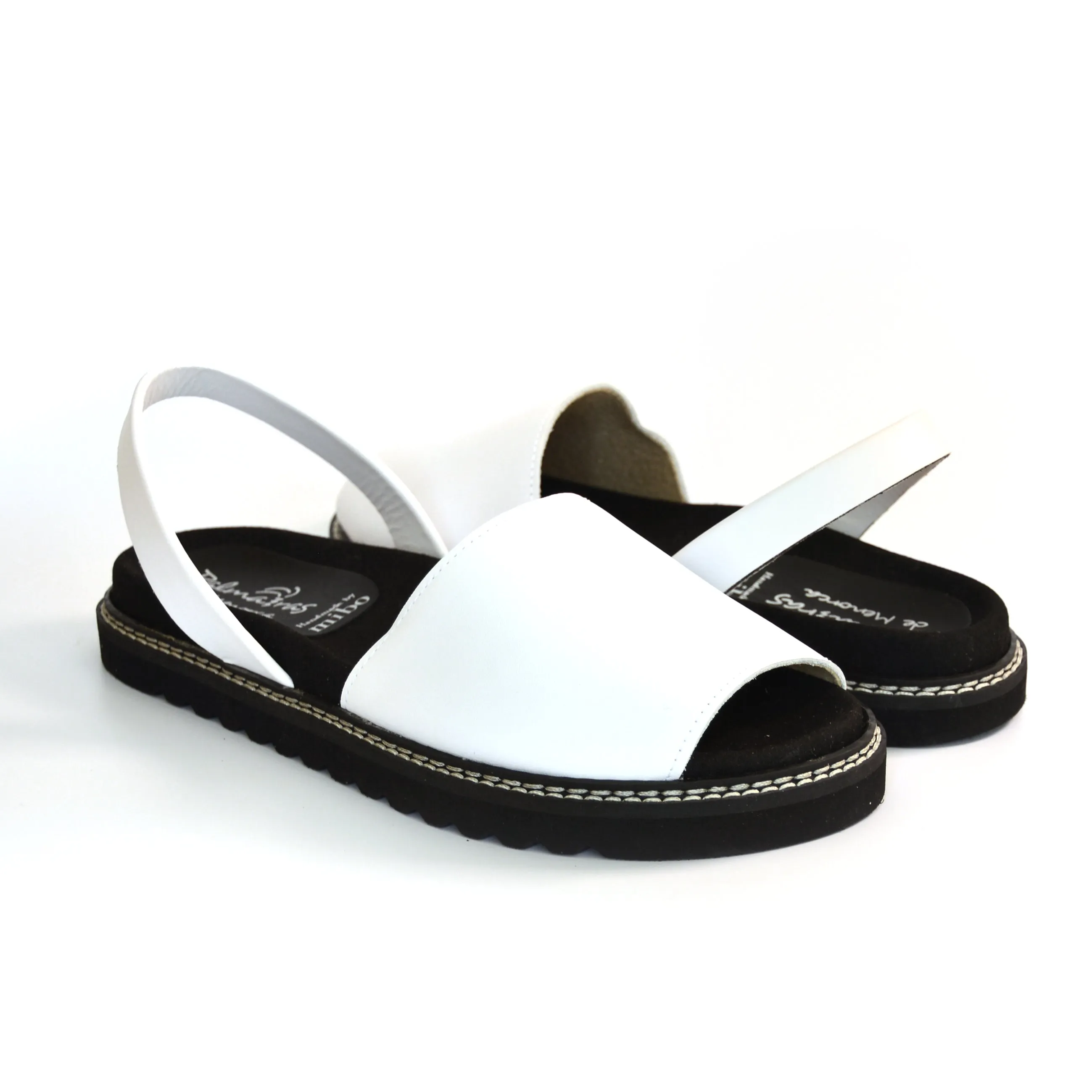 SAMPLE SALE White Leather Ergonomic Avarcas