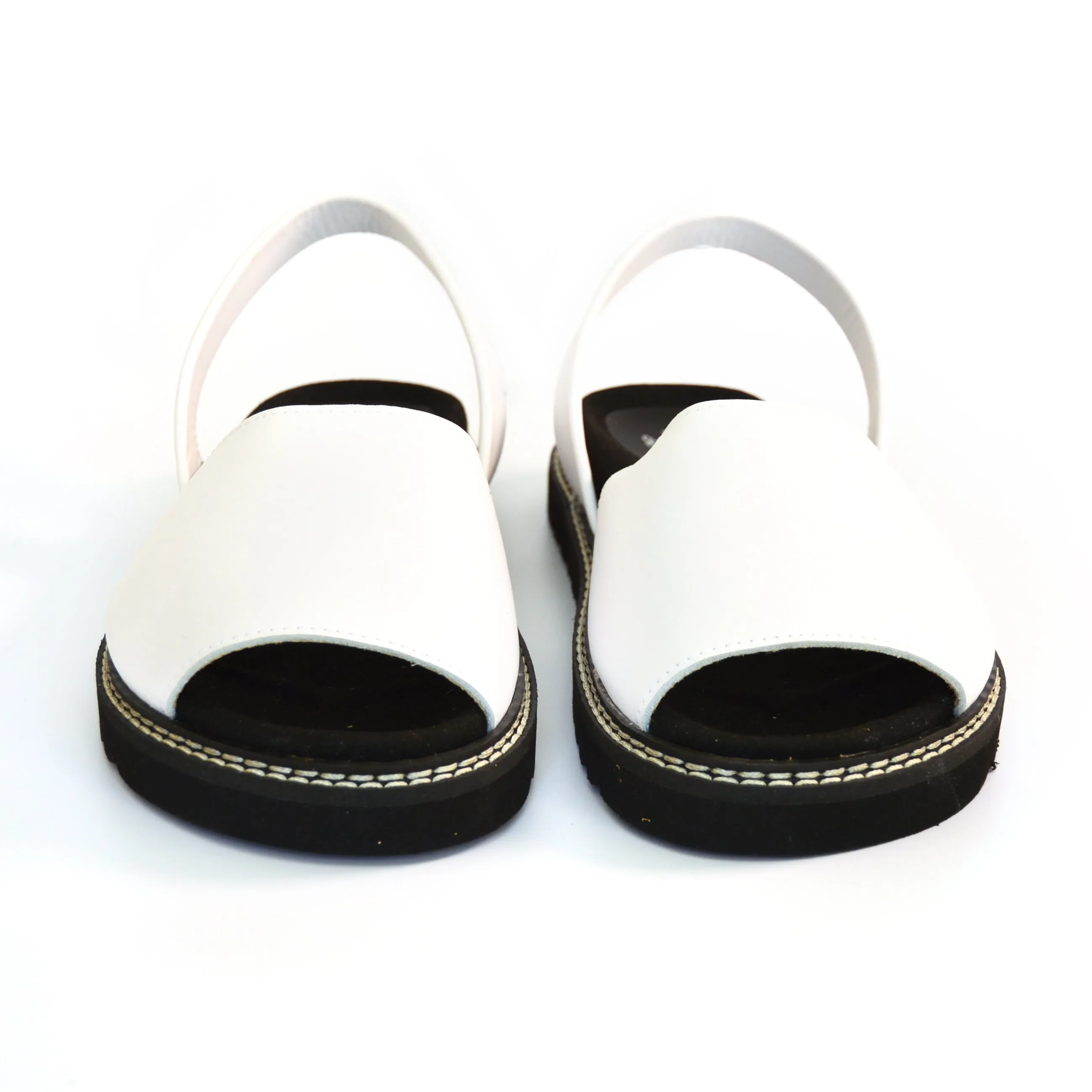 SAMPLE SALE White Leather Ergonomic Avarcas