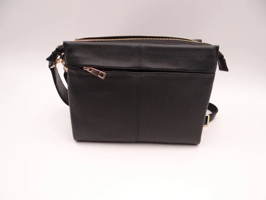 Second Nature Leather Multi Pocketed Medium Crossbody Bag ST82