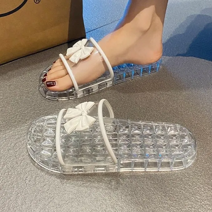 Transparent Crystal Slippers Female Home Summer Bath Non-slip